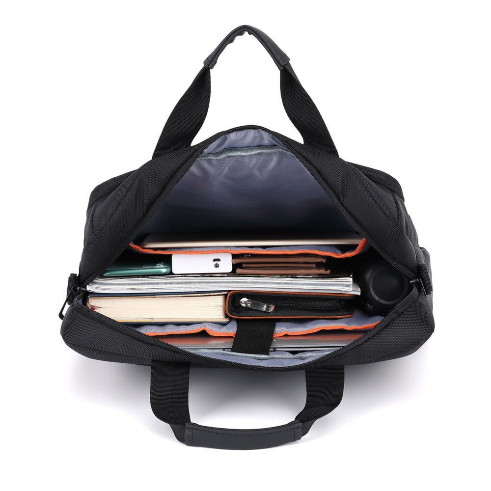 ACT Suburb 15.6" Laptop Schoudertas | Gemaakt van Gerecycled Plastic | Zwart - Afbeelding 3